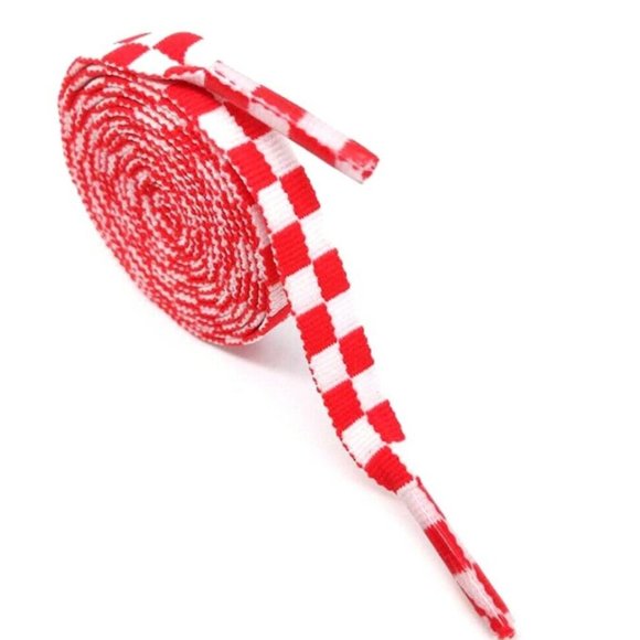 NEW VANS CHECKERBOARD SHOE LACES  RED/WHITE 47" - Picture 1 of 1